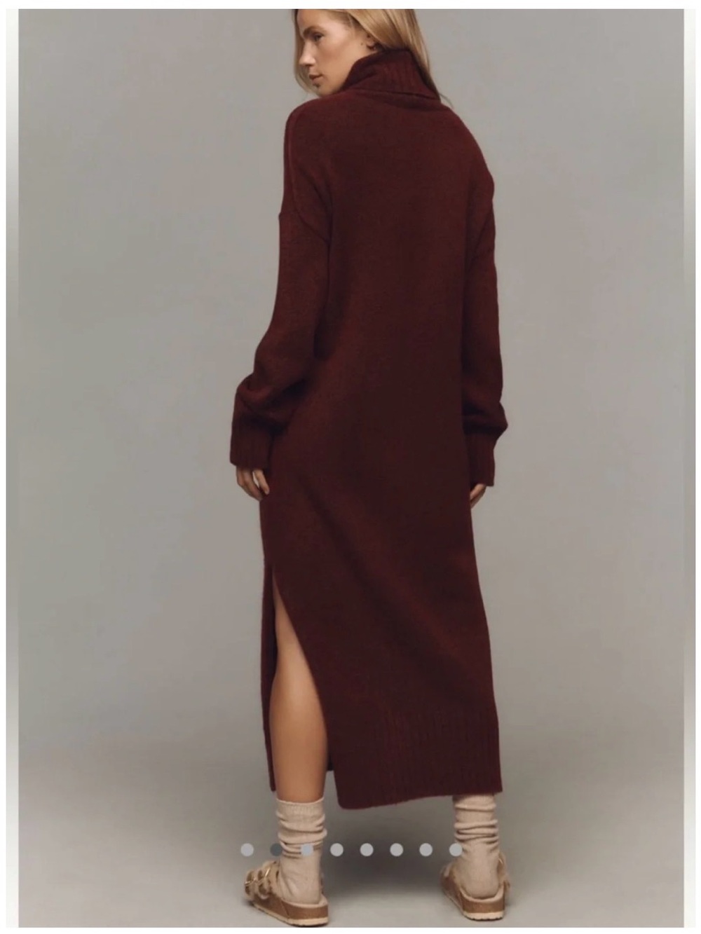 Karigan Sweater Midi Dress: Turtleneck in Deep Brown